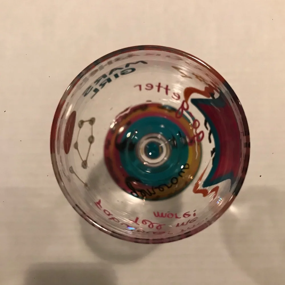 Lolita Hand Painted Wine Glass - Aries -Love My Sign 15 Oz.